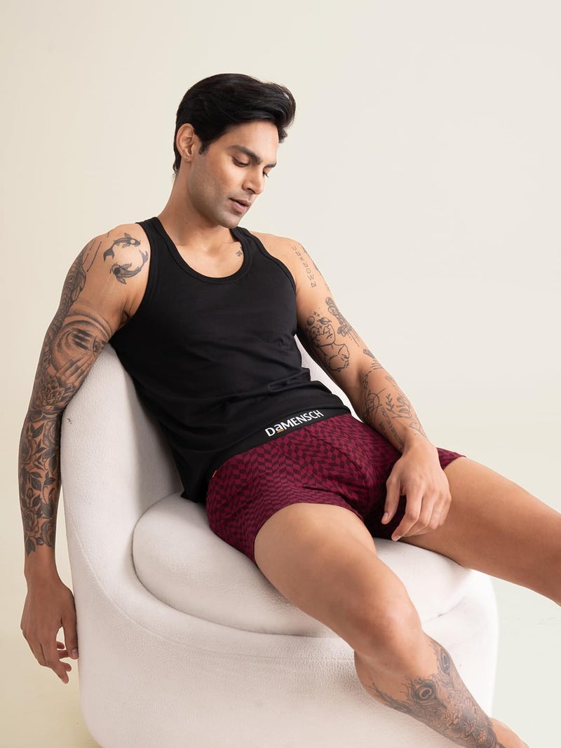DAMENSCH Regular Fit Printed Cotton Blend Trunk Underwear Anti-Bacterial Moisture Wicking Breathable Microfibre Waistband Deo-Cotton Trunks for Men-Forest Biome,Rhododenron-M - Image 3