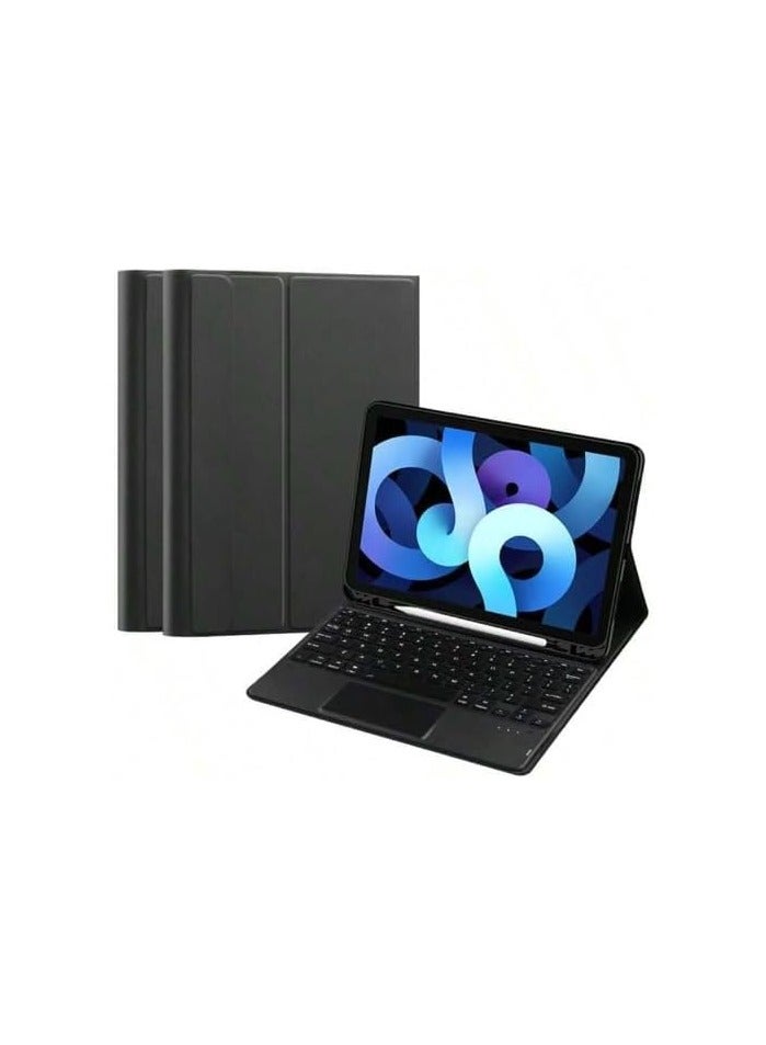 حافظة لوحة مفاتيح ذكية مع لوحة لمس لجهاز iPad 10th10.9 إنجليزي + عربي اللون أسود - Image 1