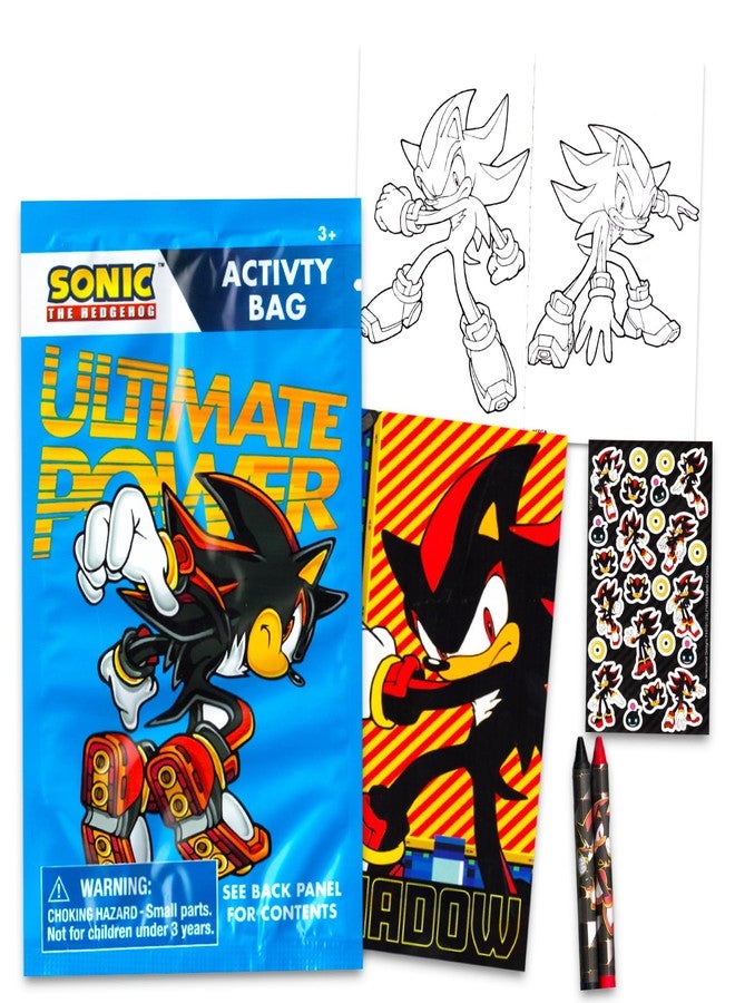 سونيك ذا هيدجهوج مجموعة هدايا حفلات أعياد الميلاد بشخصيات سونيك القنفذ شادو القنفذ - عبوة من ٢٤ لعبة شادو | كتب تلوين صغيرة، ملصقات، وهدايا أخرى | لوازم حفلات شادو - Image 2