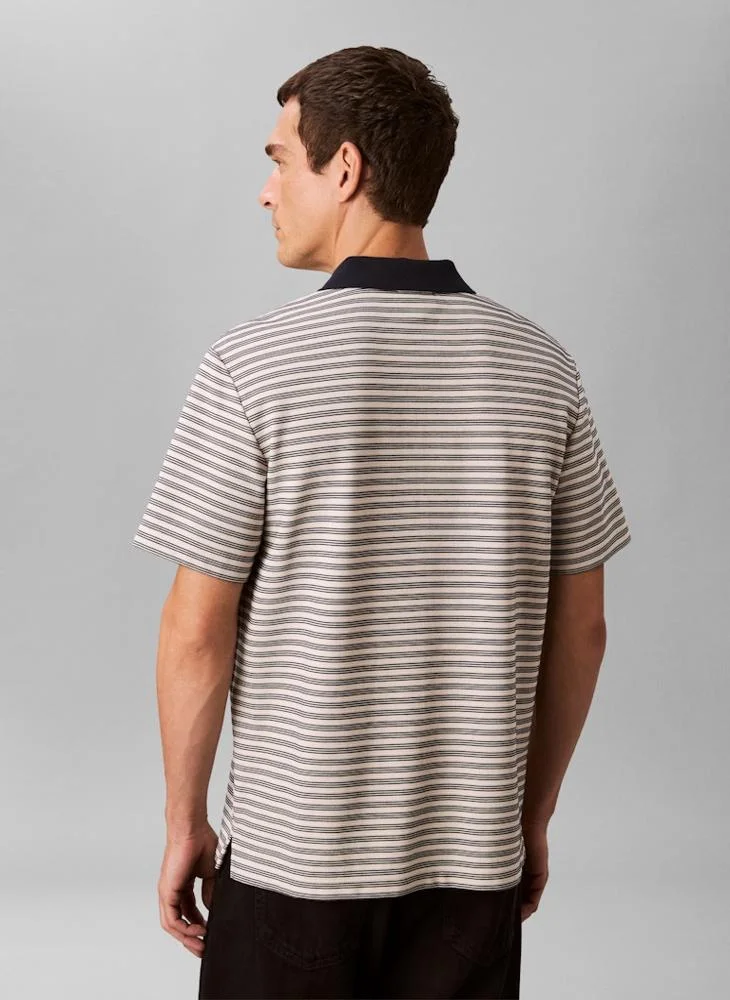 CALVIN KLEIN Logo Striped Polo