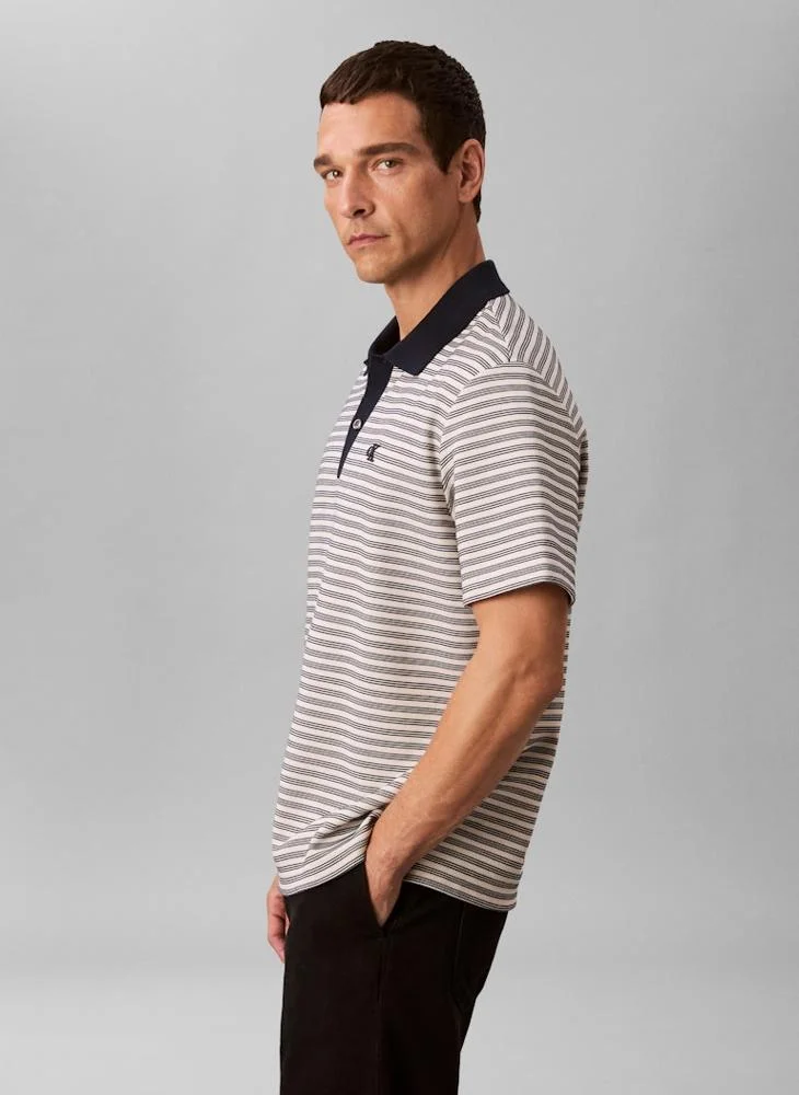 CALVIN KLEIN  Logo Striped Polo for Men | Best Price UAE