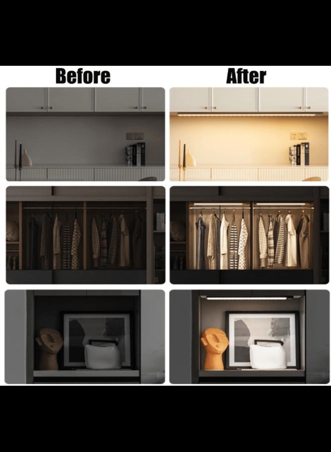 Motion Sensor Closet Lights，3Color Dimming LED Night Light,2500mAh Rechargeable Intelligence Slim Magnetic Closet Light, for Reading, Closet, Cabinet, Bedside, Study Light - Image 2