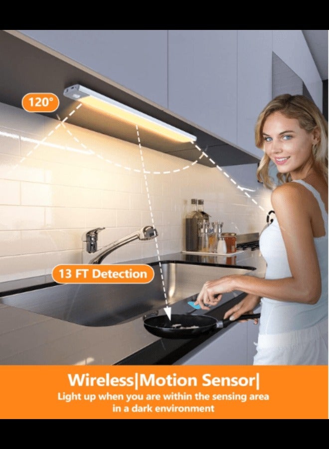 Motion Sensor Closet Lights，3Color Dimming LED Night Light,2500mAh Rechargeable Intelligence Slim Magnetic Closet Light, for Reading, Closet, Cabinet, Bedside, Study Light - Image 3