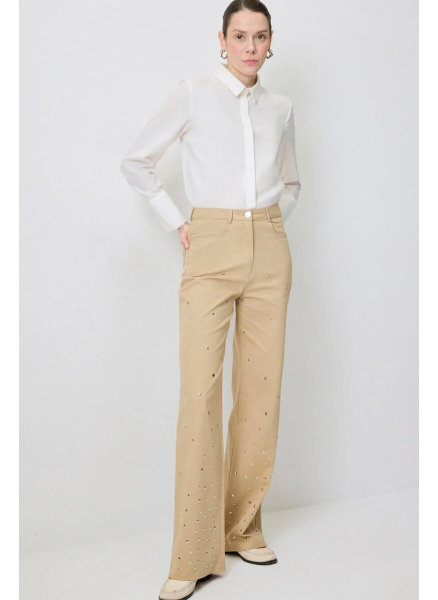 تاتشي Trouser Straight Fit Gabardine Trousers