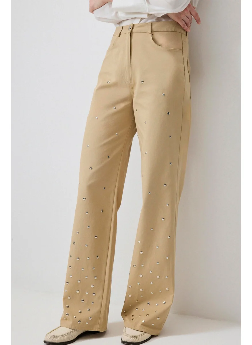 تاتشي Trouser Straight Fit Gabardine Trousers