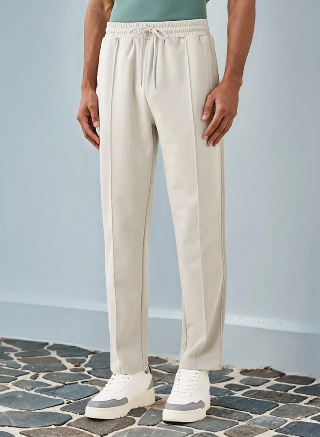 Kappa Panelled Track Pants with Drawstring Closure and Pockets