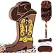 Pardecor Cowboy Boot Pinata for Western Theme Party Decorations Large Brown Cowgirl Birthday Pinata with Stick Blindfold Wild West Party Supplies Gender Reveal Bachelorette Nashville Last Disco Decor - Image 2