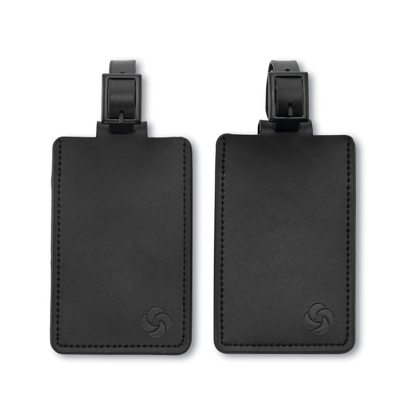 Samsonite Samsonite 2-Pack Leather Luggage ID Tag, Black Logo, One Size  - Image 1
