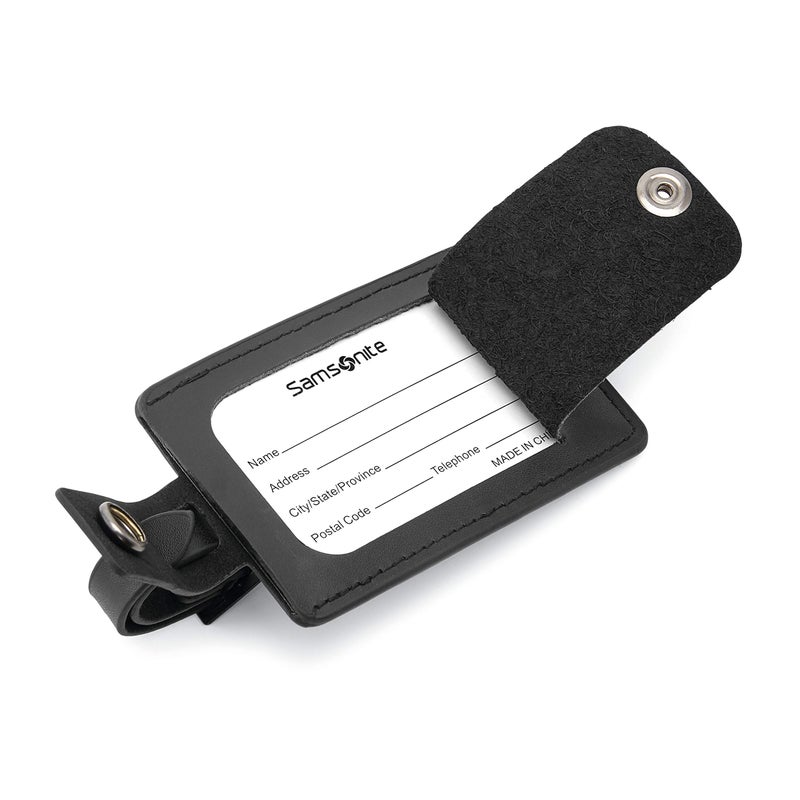 Samsonite Samsonite 2-Pack Leather Luggage ID Tag, Black Logo, One Size  - Image 3