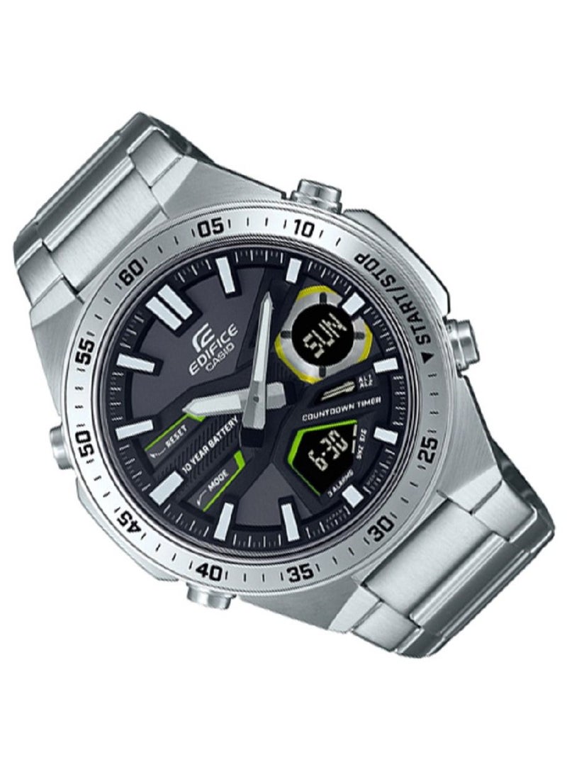 CASIO Casio Men Watch Edifice Telememo Memory Digital Analog Black Dial Stainless Steel Band EFV-C110D-1A3VDF  - Image 3