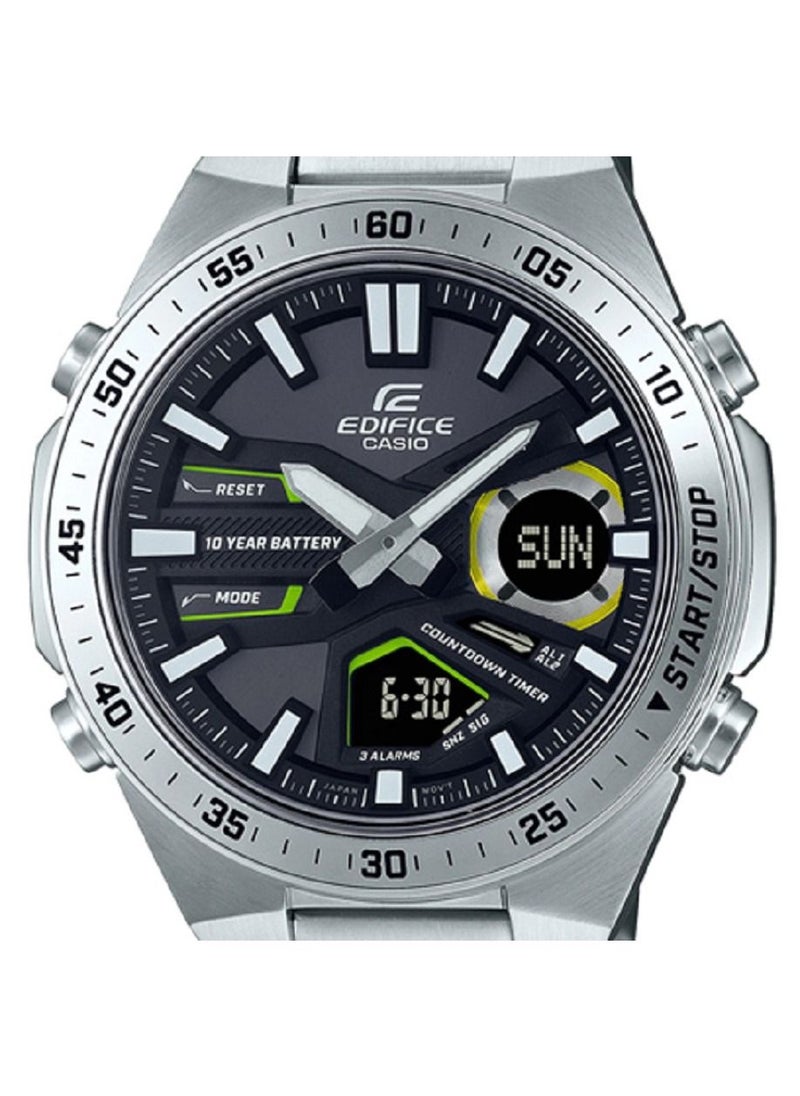 CASIO Casio Men Watch Edifice Telememo Memory Digital Analog Black Dial Stainless Steel Band EFV-C110D-1A3VDF  - Image 2
