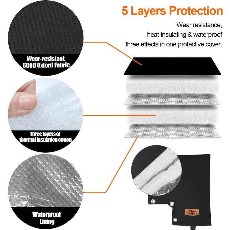 DEMEDO Backflow Preventers Cover  Backflow Pressure Vacuum Breaker Cover For Winter  Insulated Cover Pouch For Irrigation Backflow Valve  Sprinkler Valves Cover In Snow Or Sun Exposure - Black - Image 3