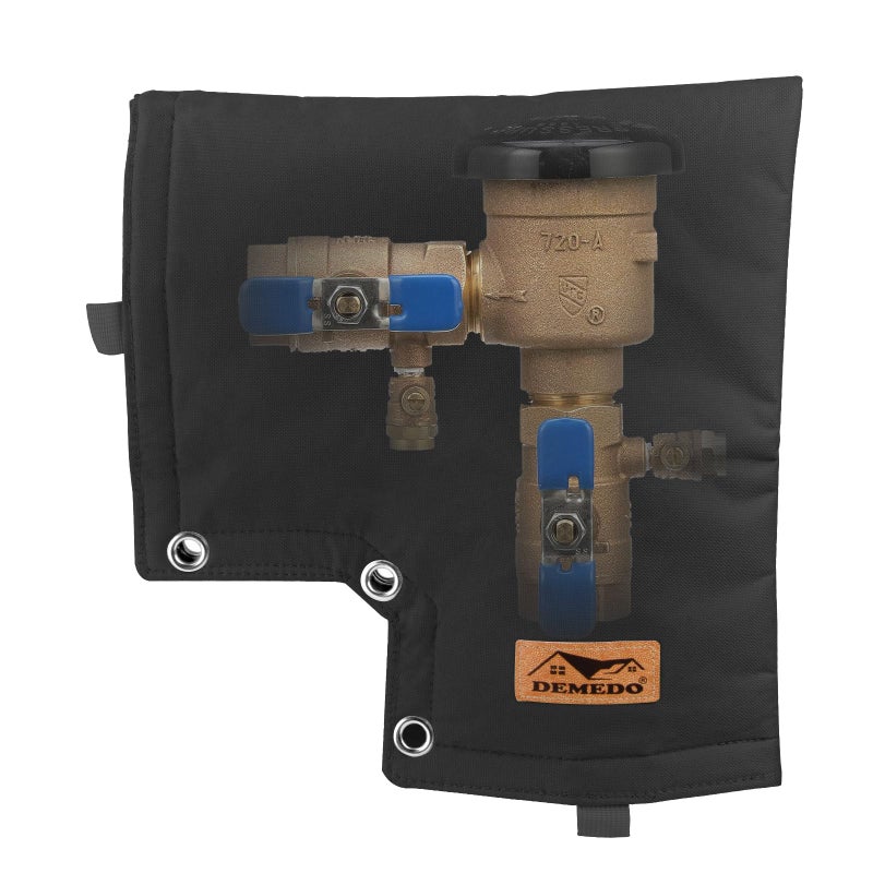 DEMEDO Backflow Preventers Cover  Backflow Pressure Vacuum Breaker Cover For Winter  Insulated Cover Pouch For Irrigation Backflow Valve  Sprinkler Valves Cover In Snow Or Sun Exposure - Black - Image 1