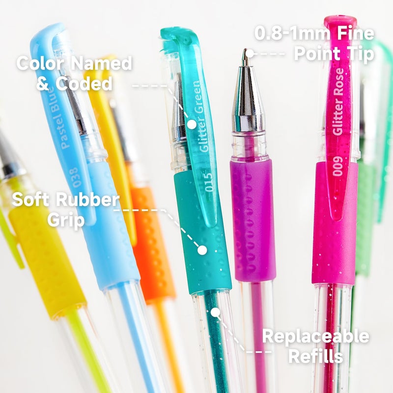 Shuttle Art Gel Pens, 120 Pack Gel Pen Set 60 Colored Gel Pen with 60 Refills for Adults Coloring Books Drawing Doodling Crafts Scrapbooking Journaling - Image 4