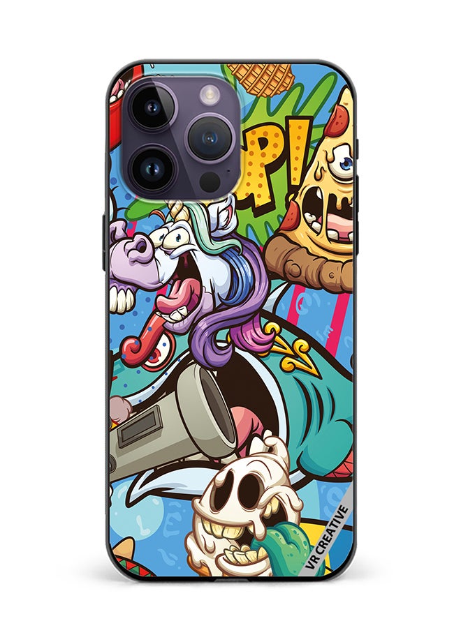 VR CREATIVE Protective Case Cover For Apple iPhone 16 Pro Max Cartoon Design Multicolour
