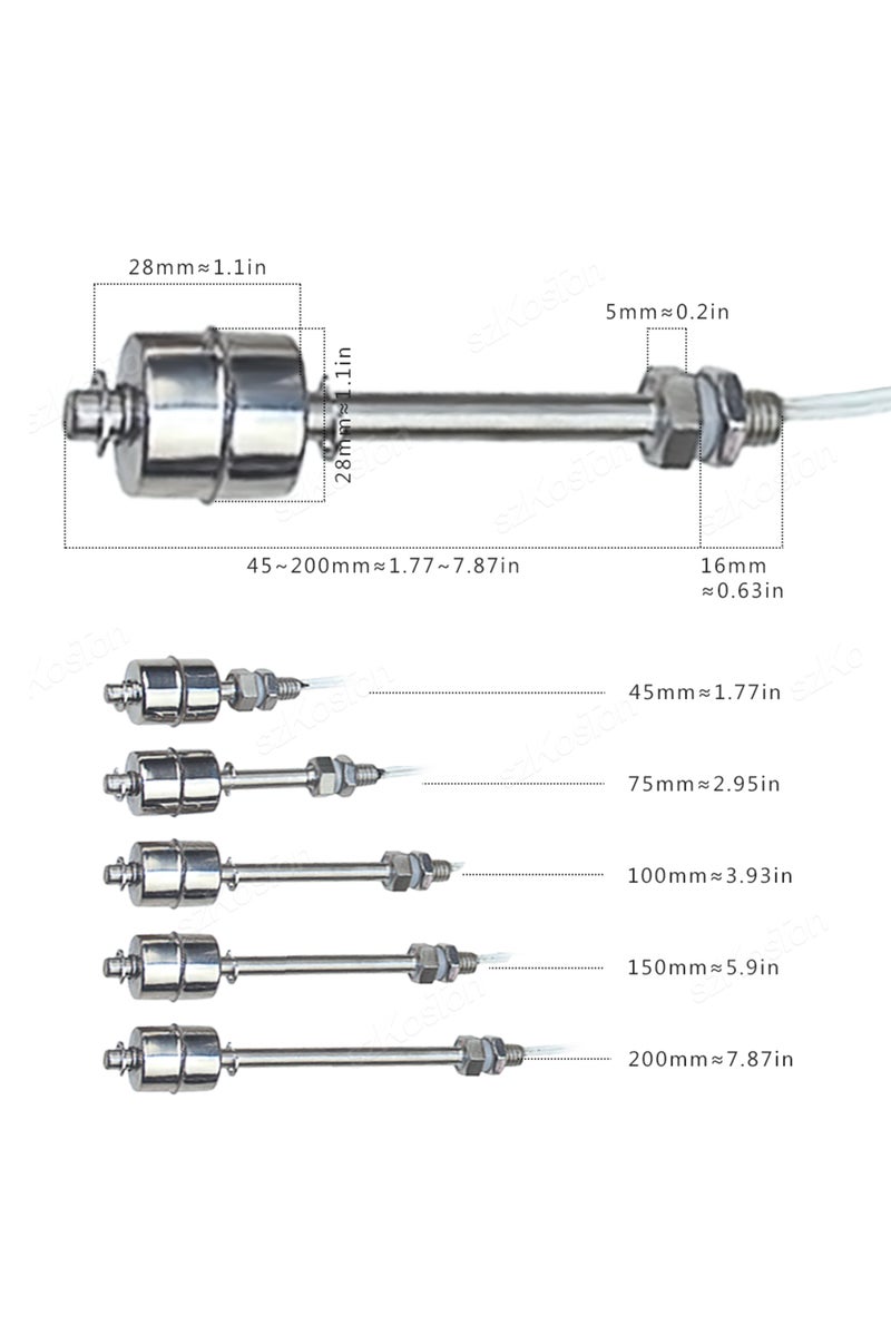 erorex 300mm Float Switch High Temperature Resistant Stainless Steel Water Tower Water Level Automatic Lev - Image 2