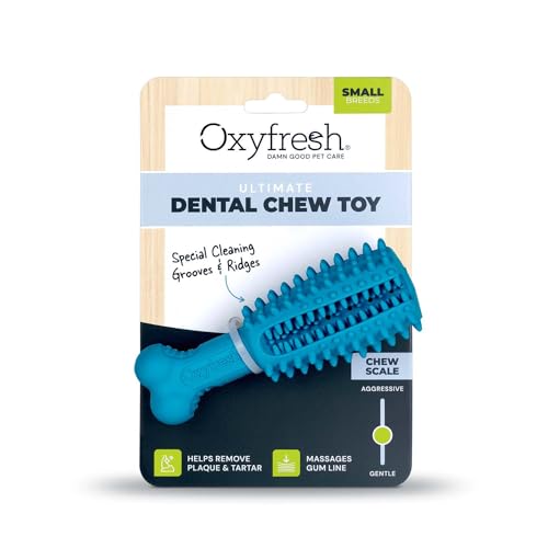Oxyfresh Dog Dental Chew Toy Best Dog Teeth Cleaning Toy A Simple Bite and Brush Toy that Helps Remove Plaque Cleans Teeth Freshens Breath Without Brushing Small - Image 1