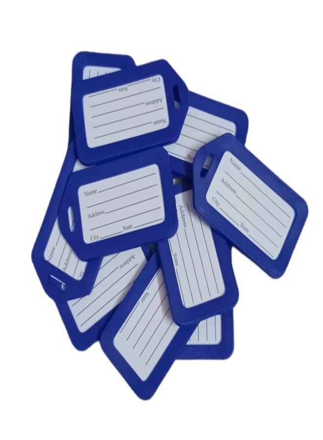 Kidultz(Pack of 12) Luggage Tags, Smart Tags for Travel suitcases, School Bags, etc..for Easily identication of Bags Available with Silicon Band(Blue) - Image 1