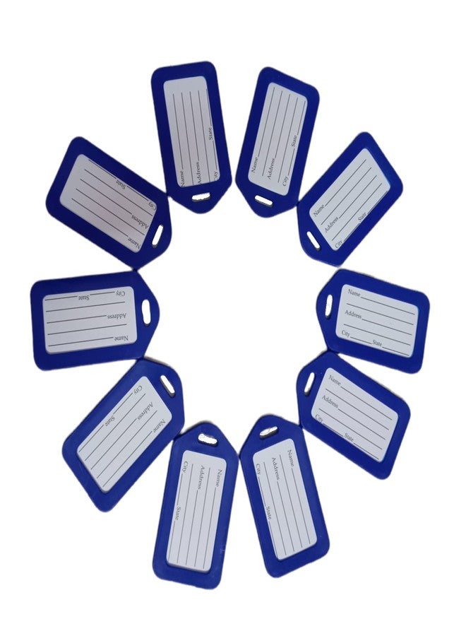 Kidultz(Pack of 12) Luggage Tags, Smart Tags for Travel suitcases, School Bags, etc..for Easily identication of Bags Available with Silicon Band(Blue) - Image 2