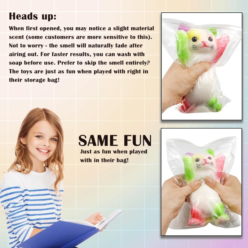 YVBBHE Big Hand Painted Cat Squishy Toysï¼ŒLarge Cute Ultra Soft Kitty Squeeze Fidget Toys for Stress Relief ,Kawaii Squishies Sticky Animal Toys for Adults Kids,Decompression Sensory Balls ï¼ˆCongratulationsï¼‰ - Image 4
