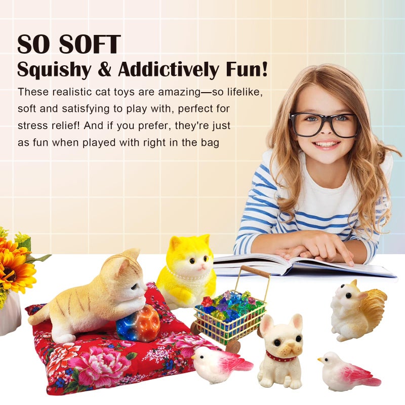 YVBBHE Big Hand Painted Cat Squishy Toysï¼ŒLarge Cute Ultra Soft Kitty Squeeze Fidget Toys for Stress Relief ,Kawaii Squishies Sticky Animal Toys for Adults Kids,Decompression Sensory Balls ï¼ˆCongratulationsï¼‰ - Image 5