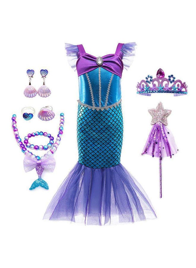 Mermaid Dress Girls Party Cosplay Girl Clothing Birthday Princess Dress Kids Costume With Princess Jewelry Crown Set - pzsku/Z66084D50DAAABA32A794Z/45/_/1646223275/d7a454cf-67fb-4f46-9fc7-688356219704