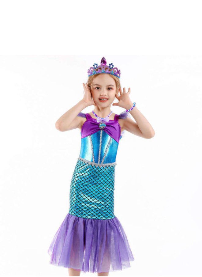 Mermaid Dress Girls Party Cosplay Girl Clothing Birthday Princess Dress Kids Costume With Princess Jewelry Crown Set - pzsku/Z66084D50DAAABA32A794Z/45/_/1646223276/2573abd3-3112-46a1-8857-08bbd50faac2