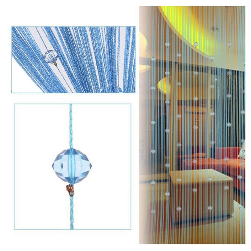 FUT String Tassel Crystal Beads Curtain Partition Door Curtain Beaded String Curtain Door Screen Panel Home Decor Divider for Bridal Chamber Room Beauty Salon Bedroom New Home Hotel Decoration 1x2m