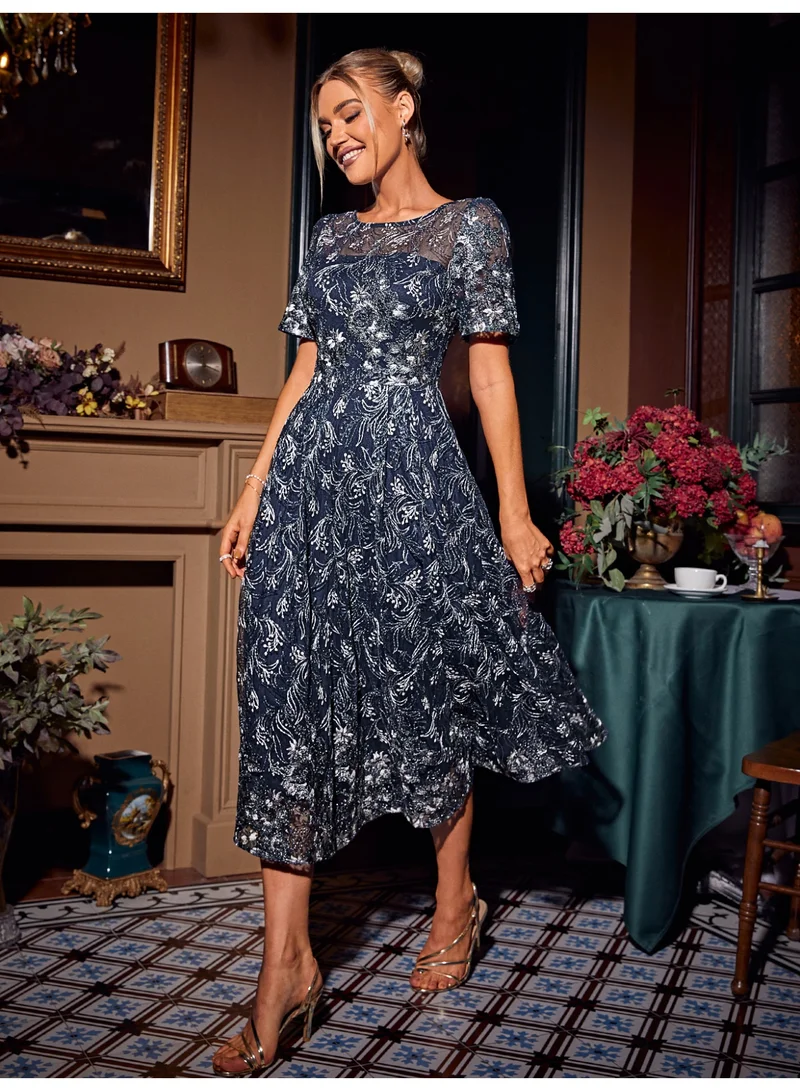 SIMPLEE Women's dark floral dress, suitable for formal occasions, summer long skirt
