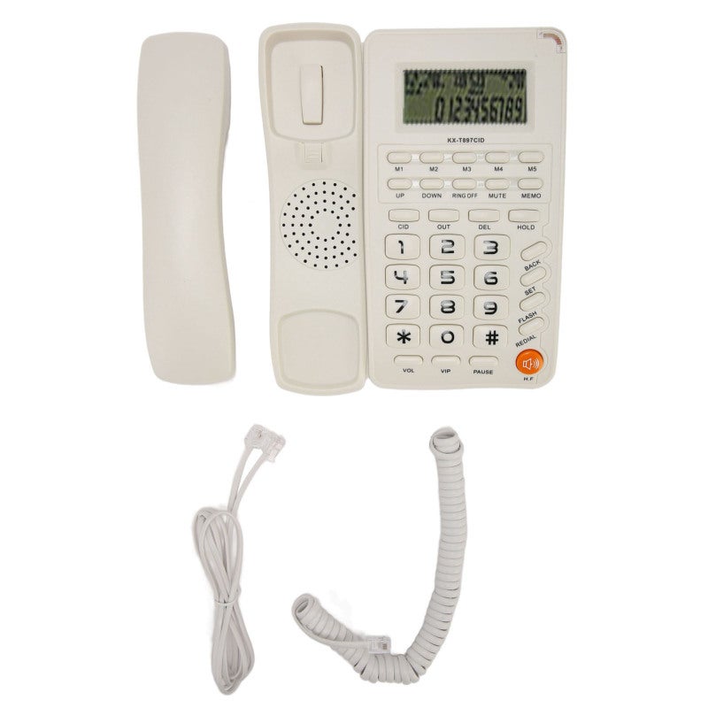 Wired Phone with Big Oval Button Design - Easy-to-Use Corded Telephone with High Definition Display Screen for Elderly - Image 1