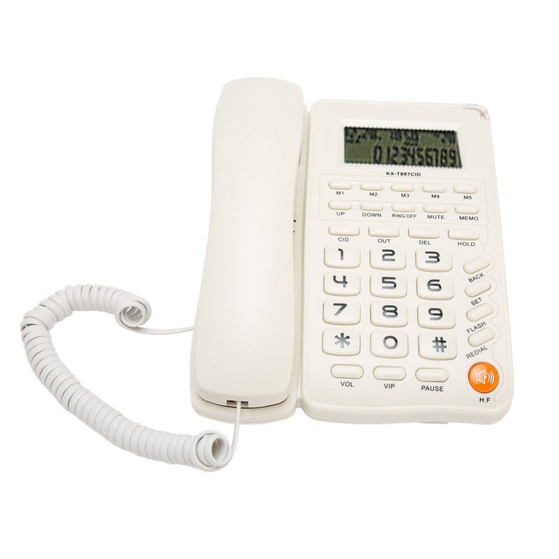 Wired Phone with Big Oval Button Design - Easy-to-Use Corded Telephone with High Definition Display Screen for Elderly - Image 2