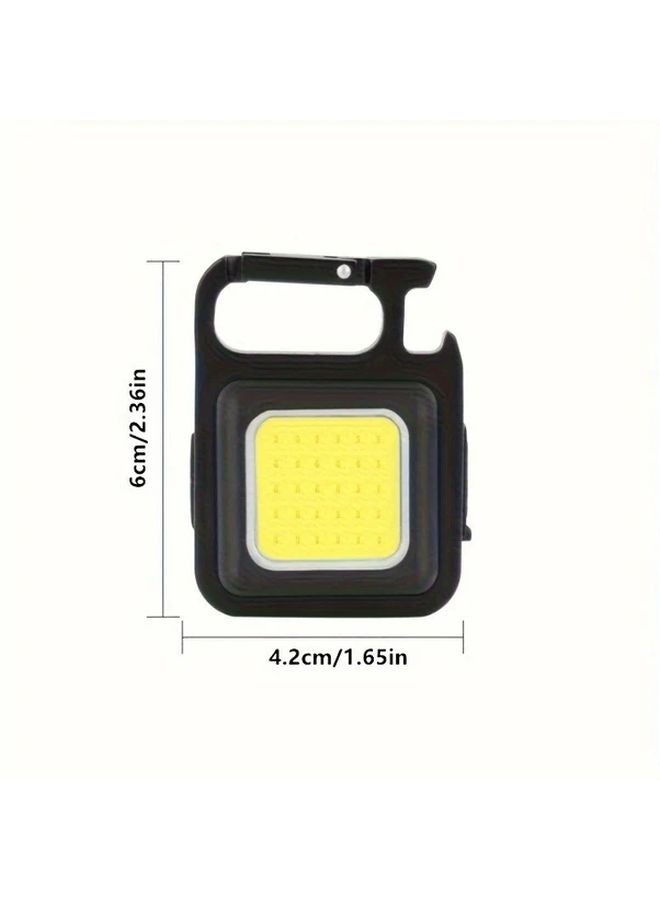 Black USB C Rechargeable Mini LED Flashlight Emergency Light Keychain Torch - Image 4