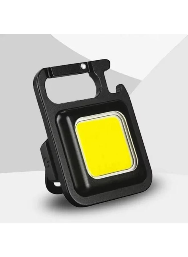 Black USB C Rechargeable Mini LED Flashlight Emergency Light Keychain Torch - Image 1