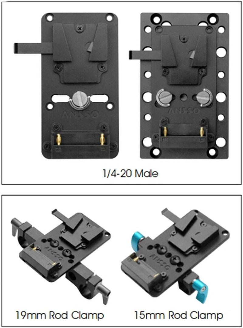 كلاراكو نظام تزويد الطاقة Klarako MiniV-C300 II Quickplate V Mount Lock محول لوحة سريعة الفك لكاميرا Canon C300 Mark II - Image 2