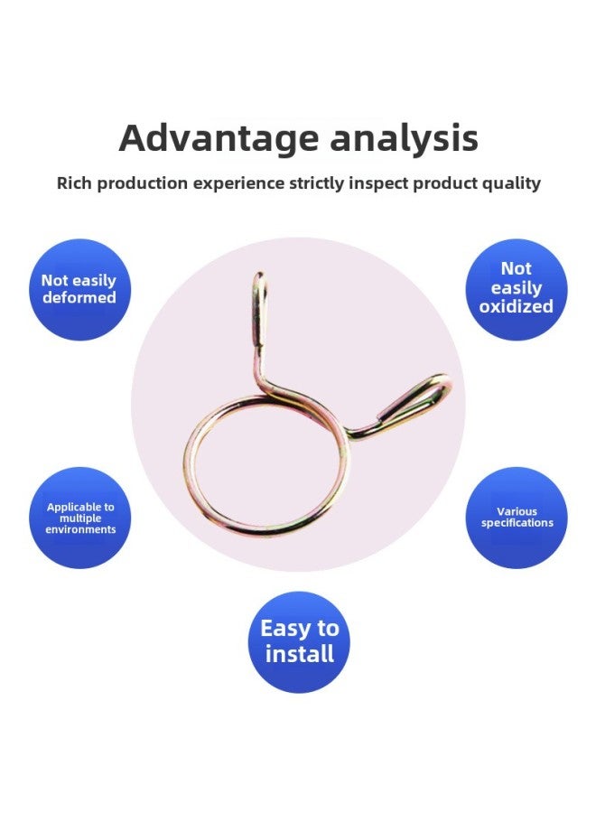 Direct Supply Ilan Manganese Steel Oil Pipe Clamp Motorcycle Hose Spring Clamp Car Pipe Clamp Clip-Series:Color Zinc-Model:Inner Diameter: 19mm - Image 4