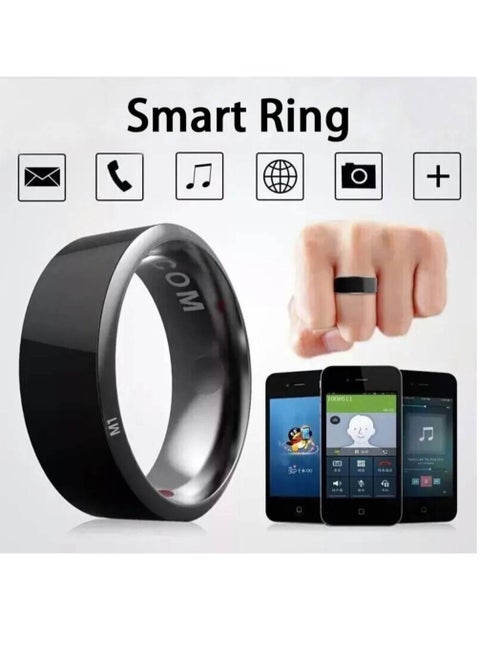 NFC Smart Ring Electronic Bluetooth Ring Solar Ring Multifunctional IC/ID Rewritable Analog Access Card Tag Key Ip68 Waterproof (Size 12)