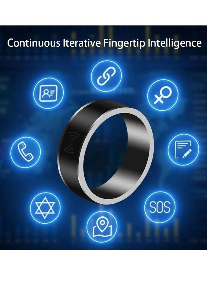 AROAQ NFC Smart Ring Electronic Bluetooth Ring Solar Ring Multifunctional IC/ID Rewritable Analog Access Card Tag Key Ip68 Waterproof (Size 12)  - Image 5