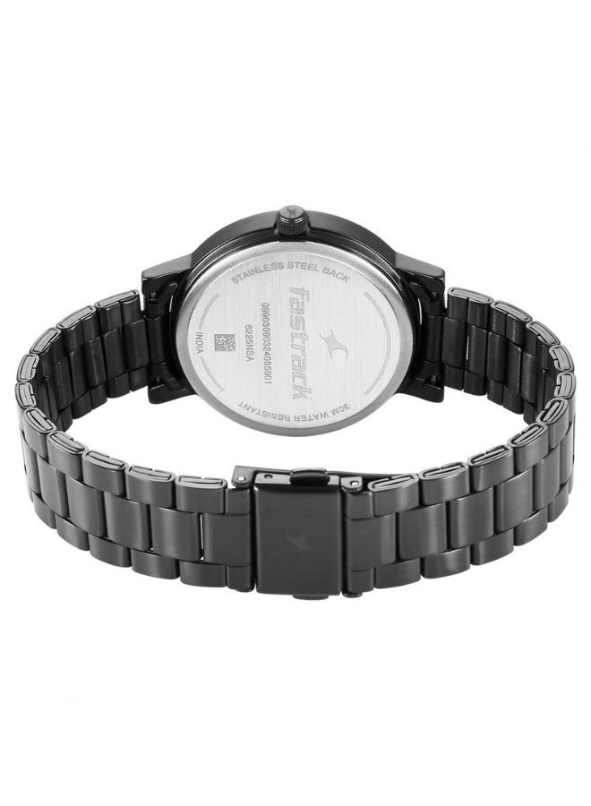 fastrack Chrono 6225NM01 Girls Watch – Black Dial, Black Stainless Steel Strap, Quartz Movement, 42mm Case - Image 5