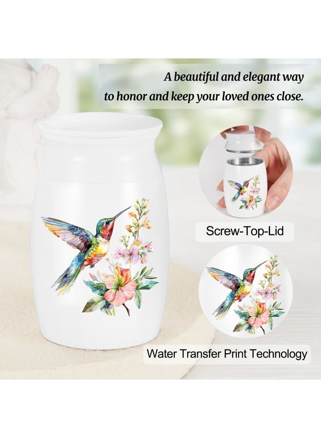 Abooxiu Small Urns for Human Ashes 3 Inches Mini Urn for Ashes Aluminium Memorial Small Ash Keepsake Urn Hummingbird Mini Cremation Funeral Burial Urn Ashes Holder for Adult Males or Females - Image 3