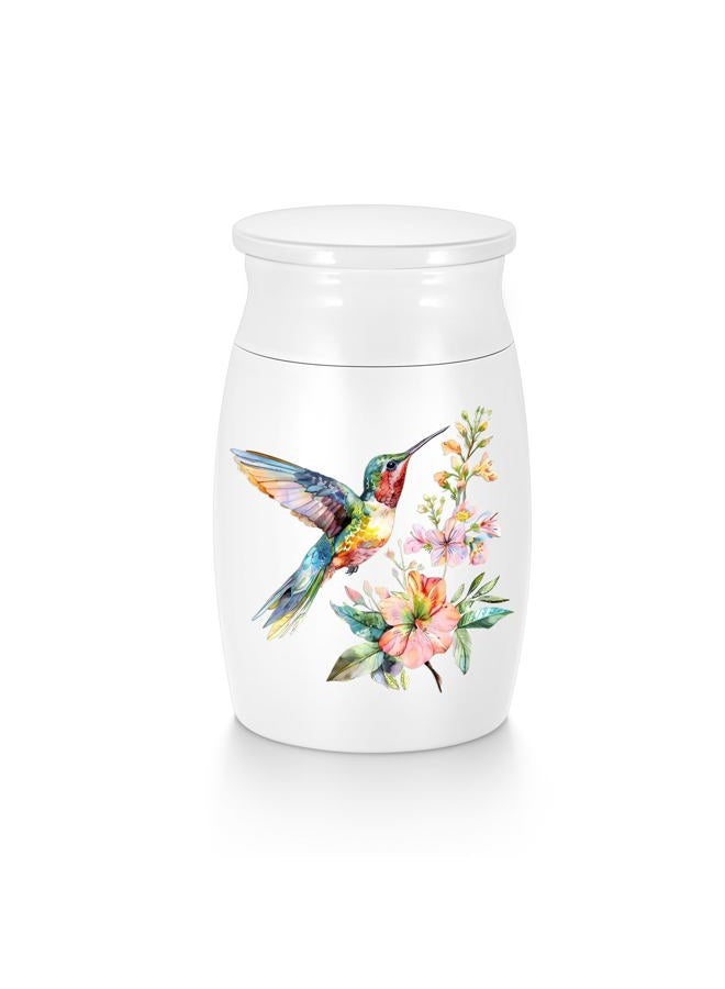 Abooxiu Small Urns for Human Ashes 3 Inches Mini Urn for Ashes Aluminium Memorial Small Ash Keepsake Urn Hummingbird Mini Cremation Funeral Burial Urn Ashes Holder for Adult Males or Females - Image 1