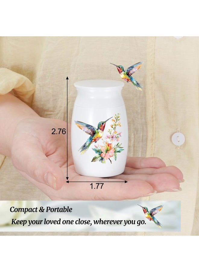 Abooxiu Small Urns for Human Ashes 3 Inches Mini Urn for Ashes Aluminium Memorial Small Ash Keepsake Urn Hummingbird Mini Cremation Funeral Burial Urn Ashes Holder for Adult Males or Females - Image 2