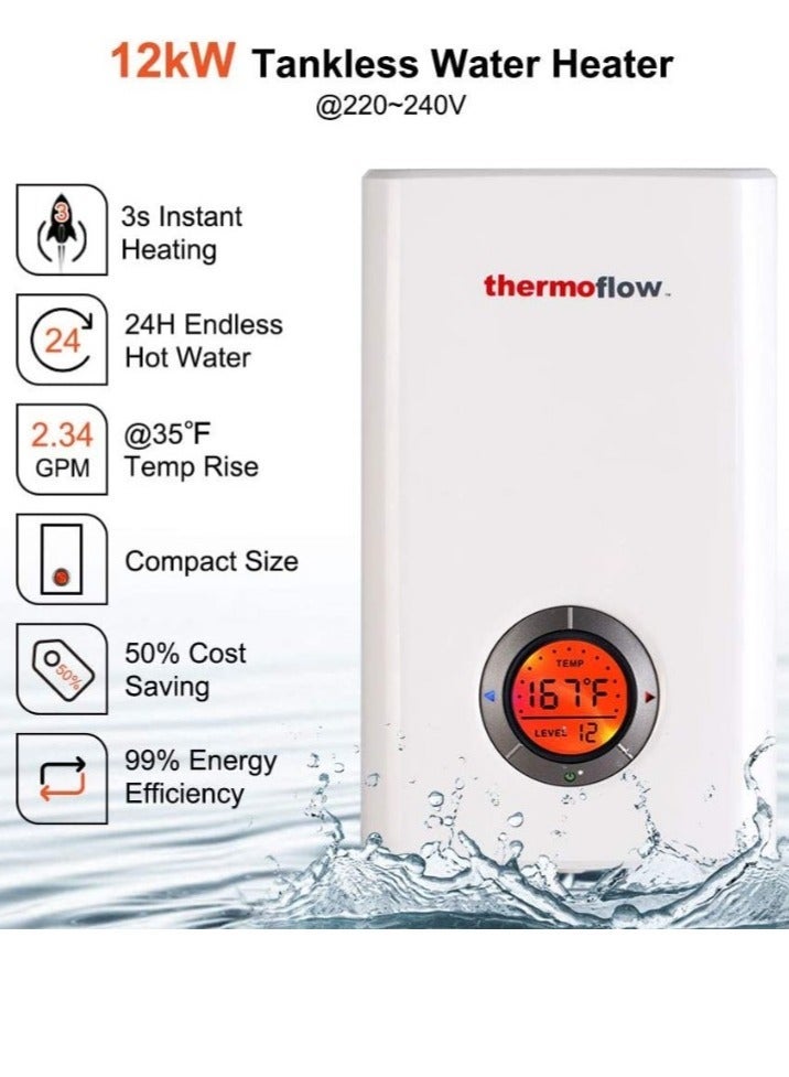 ثيرمو فلو سخان مياه كهربائي فورى شاشه ديجيتال -ثيرموفلو (ELEX12) -(12KW) -بضمان برايم جروب - Image 2