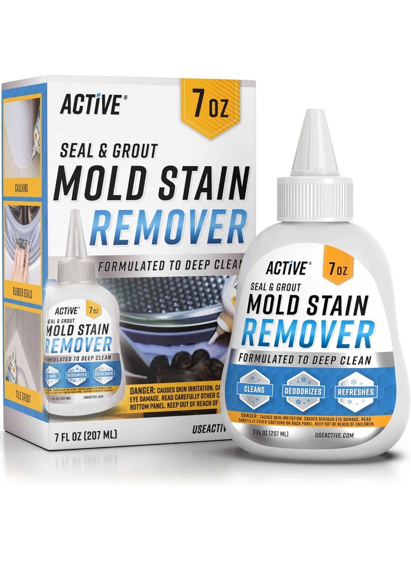 جل مزيل بقع العفن - منظف بقع ثقيل ACTIVE لختم غسالة التحميل الأمامي، جص الحمام، الدش، السد - حل تنظيف غسالة التحميل الأمامي - 7 أونصة سائلة
