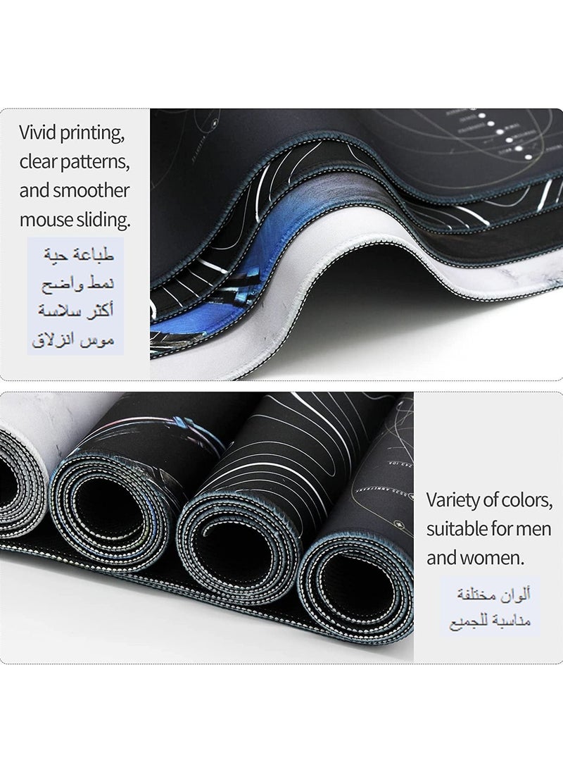 Sumkyle - Large Mouse Pad Extended Gaming Mouse Pad Non-Slip Rubber Base Mouse pad Office Desk Mat Desk Pad Smooth Cloth Surface Keyboard Mouse Pads for Computers (800 * 300 * 3mm）Blue - Image 1