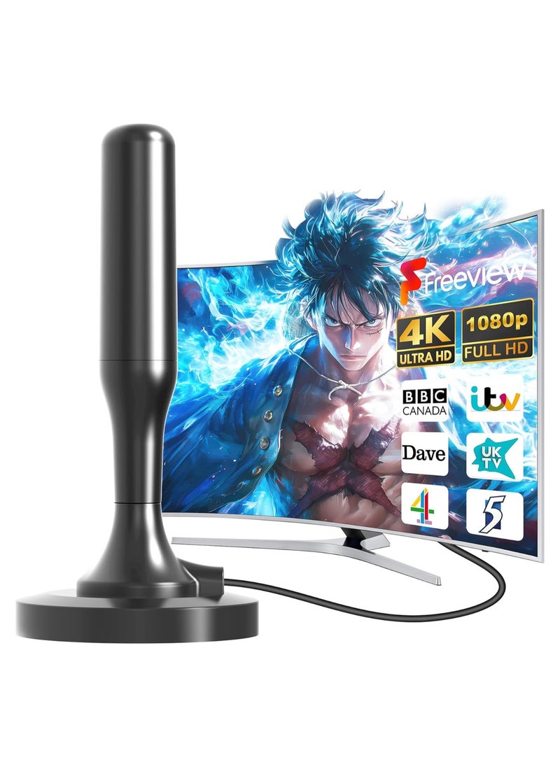GUDOO TV Aerial - Digital TV Aerial Indoor, 360 degrees and 360 km Range - Smart TV Aerial Indoor Support VHF/UHF/DAB Radio/4K/1080P All TV  - Image 1
