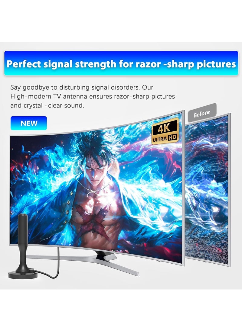 GUDOO TV Aerial - Digital TV Aerial Indoor, 360 degrees and 360 km Range - Smart TV Aerial Indoor Support VHF/UHF/DAB Radio/4K/1080P All TV  - Image 2