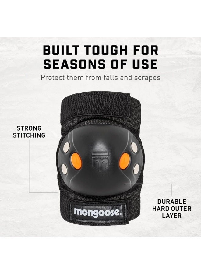 Mongoose Kids BMX Bike Gel Knee and Elbow Pad Set, Multi-Sport Protective Gear for Boys and Girls Age 8 and Up, Kneesavers and Elbowsavers - Image 4