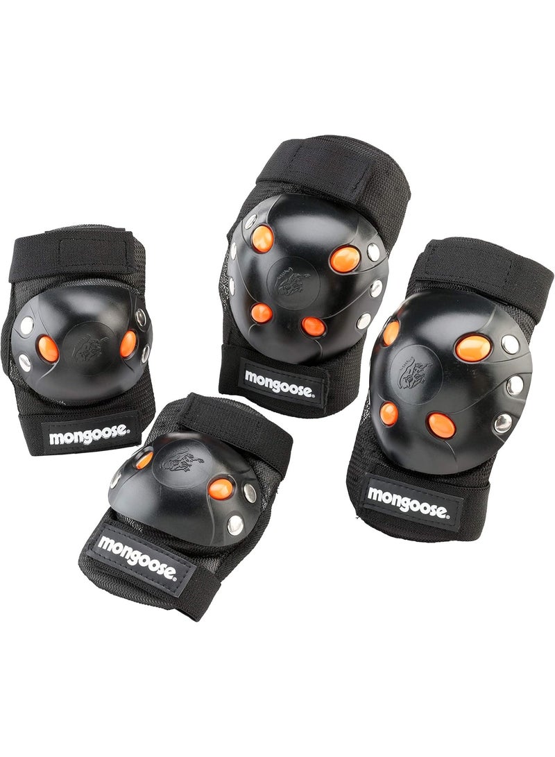 Mongoose Kids BMX Bike Gel Knee and Elbow Pad Set, Multi-Sport Protective Gear for Boys and Girls Age 8 and Up, Kneesavers and Elbowsavers - Image 1