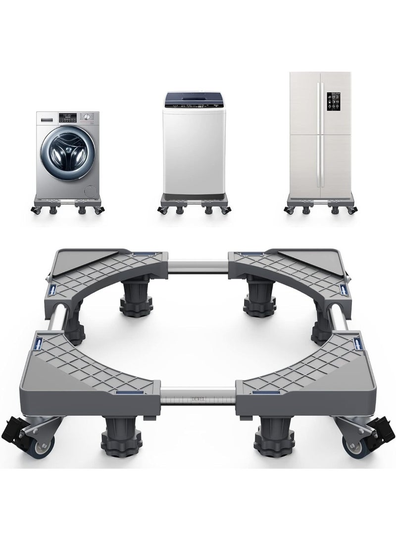 Multi-Function Washing Machine Support Stand with Lockable Rubber Wheels – Mobile Base for Washer and Dryer with 8 Strong Legs - Image 1