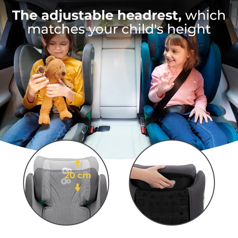 Kinderkraft JUNIOR FIX 2 - i-Size Convertible Car Seat – 3.5–12 Years (100–150 cm) with ISOFIX - Rocket Grey - Image 4